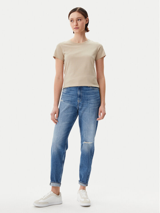 Calvin Klein Jeans Calvin Klein Jeans Póló Logo J20J225540 Bézs Regular Fit