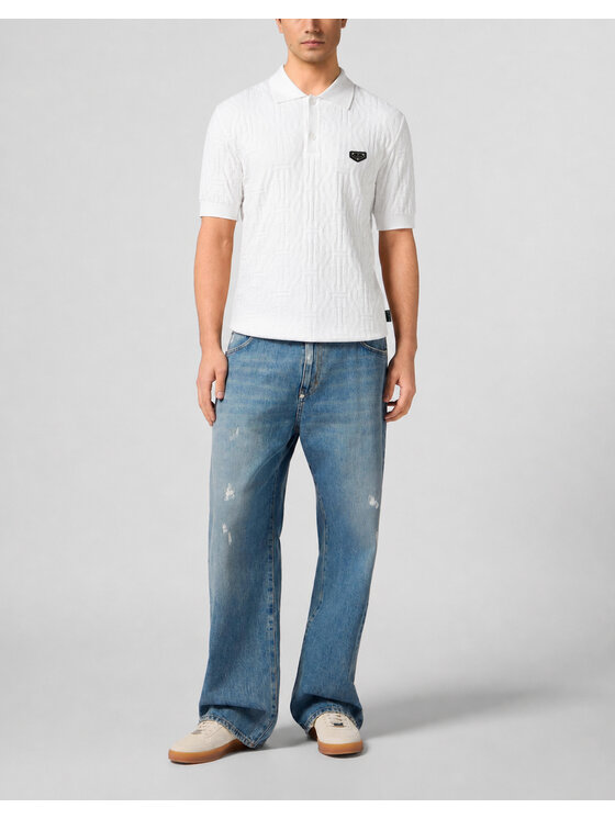 PHILIPP PLEIN PHILIPP PLEIN Polokošile 31668 Bílá Slim Fit
