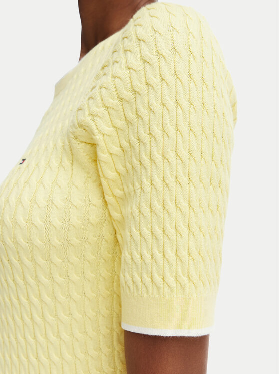 Tommy Hilfiger Tommy Hilfiger Maglione Fine Gg Cable Boat WW0WW50103 Giallo chiaro Regular Fit