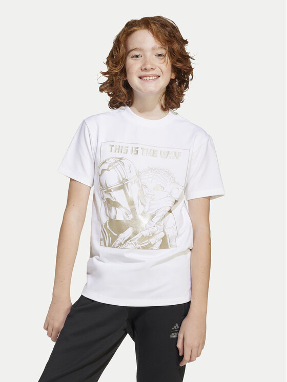adidas adidas T-Shirt Star Wars The Mandalorian™ JF3637 Λευκό Regular Fit