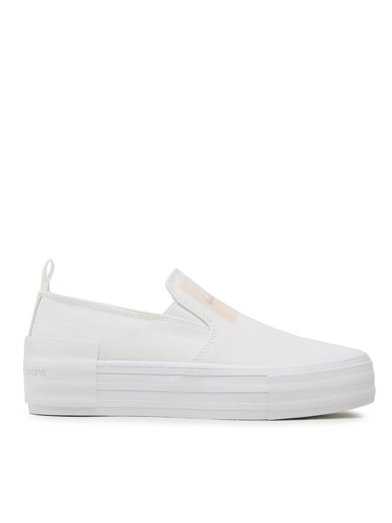 Calvin Klein Jeans Tenisky Bold Vulc Flatf Slipon Wn YW0YW01040 Biela