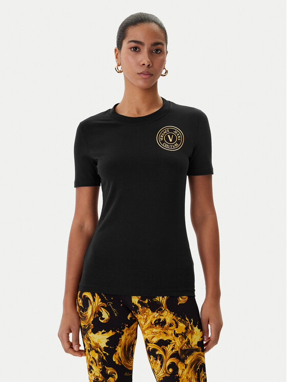 Versace Jeans Couture Versace Jeans Couture Tričko 80HAHT02 CJ03T Čierna Slim Fit