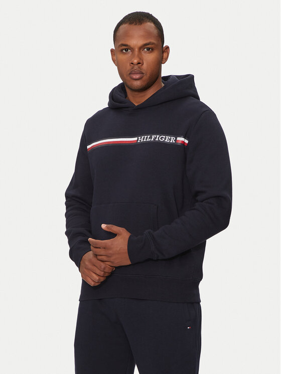 Tommy Hilfiger Bluză Chest Stripe MW0MW36737 Bleumarin Regular Fit