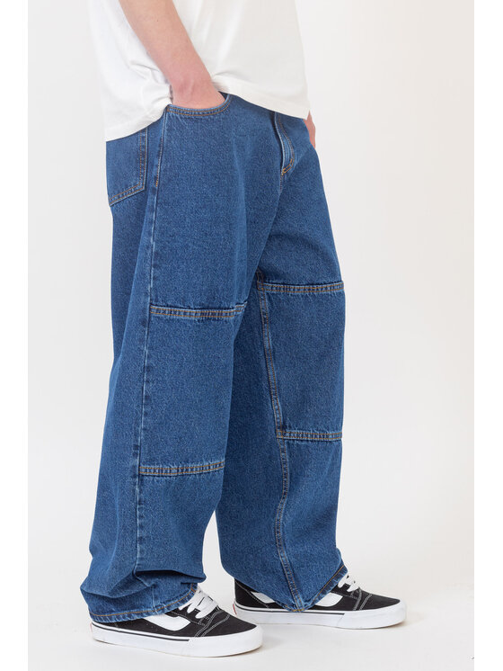 Kamuflage Kamuflage Jeansy Way Too Big Double Knee Granatowy Baggy Fit