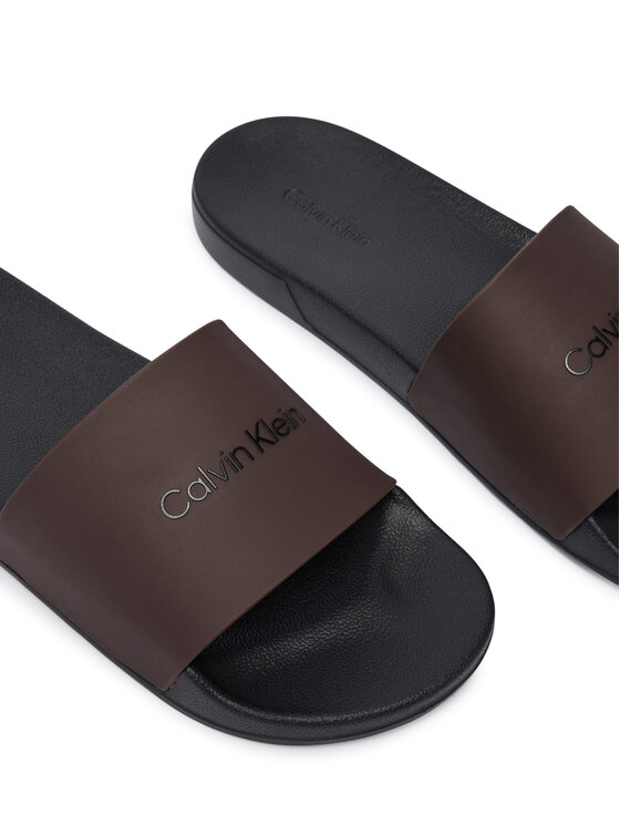 Calvin Klein Calvin Klein Natikači Ess Slide Monobrand Cv HM0HM02107 Rjava