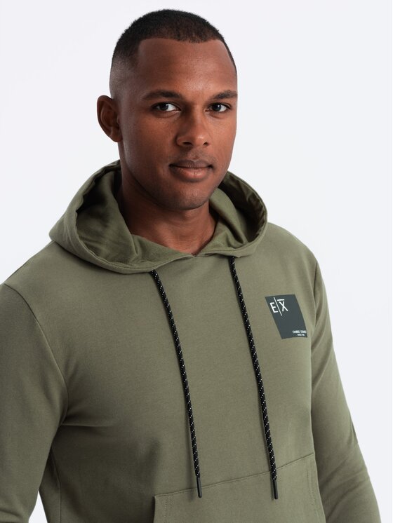 Ombre Ombre Mikina OM-SSNZ-0162 Khaki Regular Fit