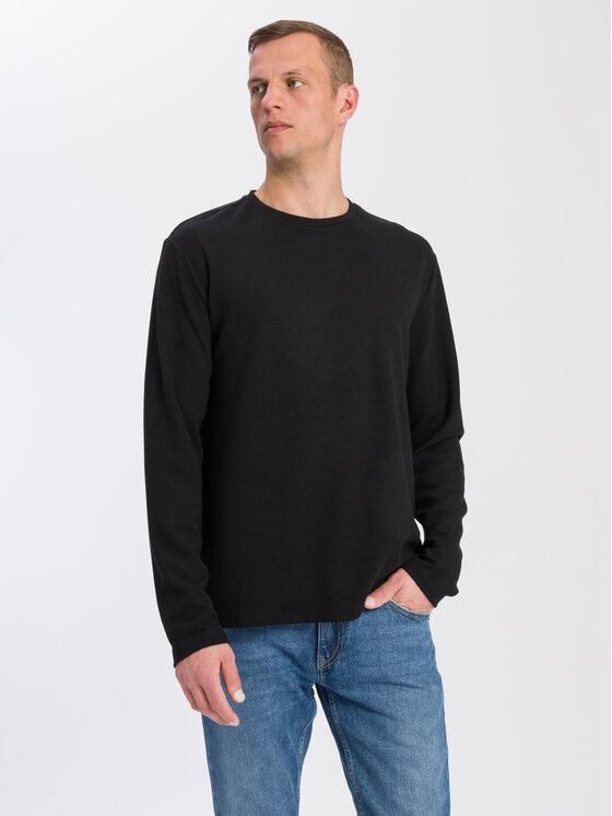 Cross Jeans Cross Jeans Longsleeve 15875-020 Czarny Regular Fit
