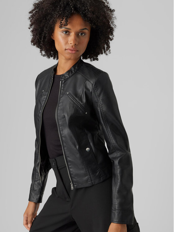 Vero Moda Vero Moda Dirbtinės odos striukė Favodona 10288555 Juoda Regular Fit