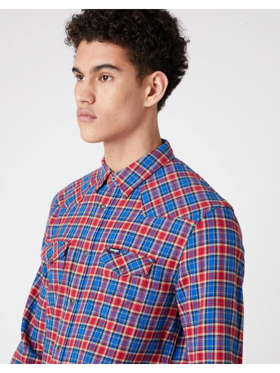 Wrangler Wrangler Camicia LS WESTERN SHIRT Blu Regular Fit