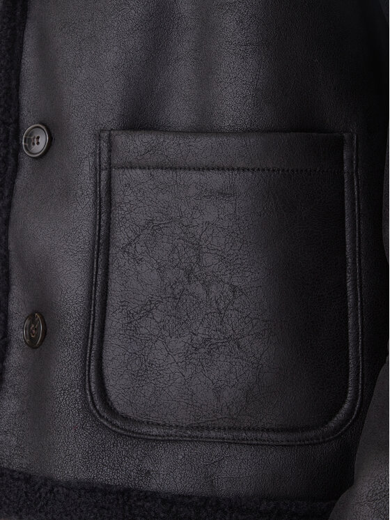 Jack & Jones Jack & Jones Bunda z imitace kůže Cambridge 12282946 Černá Regular Fit