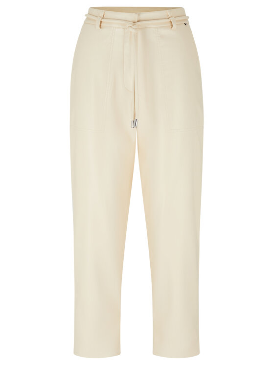 BOSS Boss Hlače od imitacije kože Tacora 50482689 Bež Tapered Fit