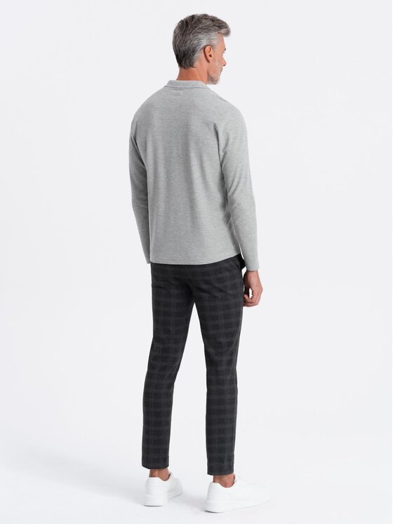 Ombre Ombre Longsleeve OM-POBL-0114 Szary Fitting Fit