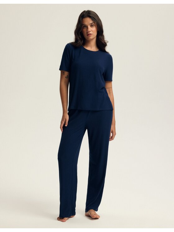 Esotiq Esotiq Pyžamo 43806 Tmavomodrá Regular Fit