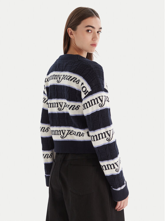 Tommy Jeans Tommy Jeans Svetr DW0DW21682 Tmavomodrá Regular Fit