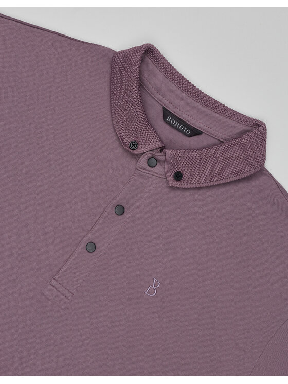 Borgio Borgio Polo Matteo 01 Fioletowy Classic Fit