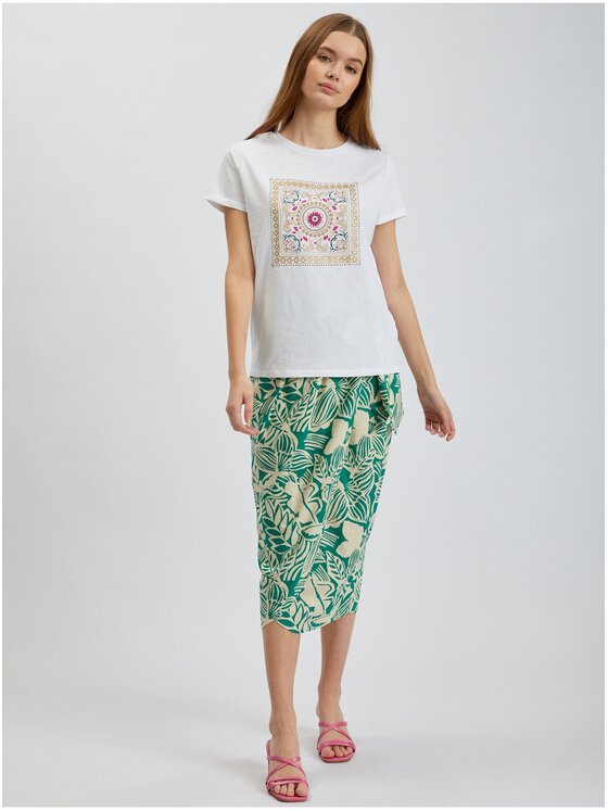 Orsay Orsay T-Shirt 166452-016000__M Biały Regular Fit