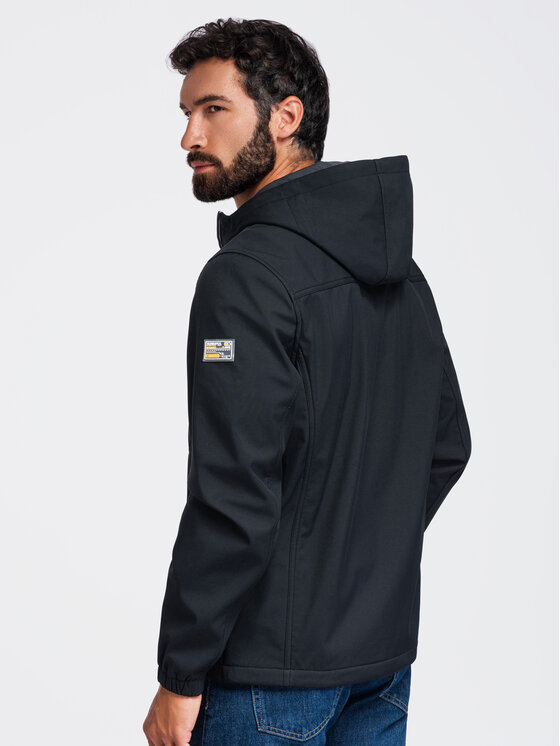 Ombre Ombre Kurtka przejściowa OM-JANP-0292 Czarny Regular Fit