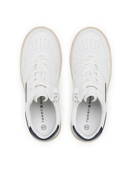 Tommy Hilfiger Tommy Hilfiger Sneakersy Stripes Low Cut Lace-Up Sneaker T3X9-32848-1355 S Biały