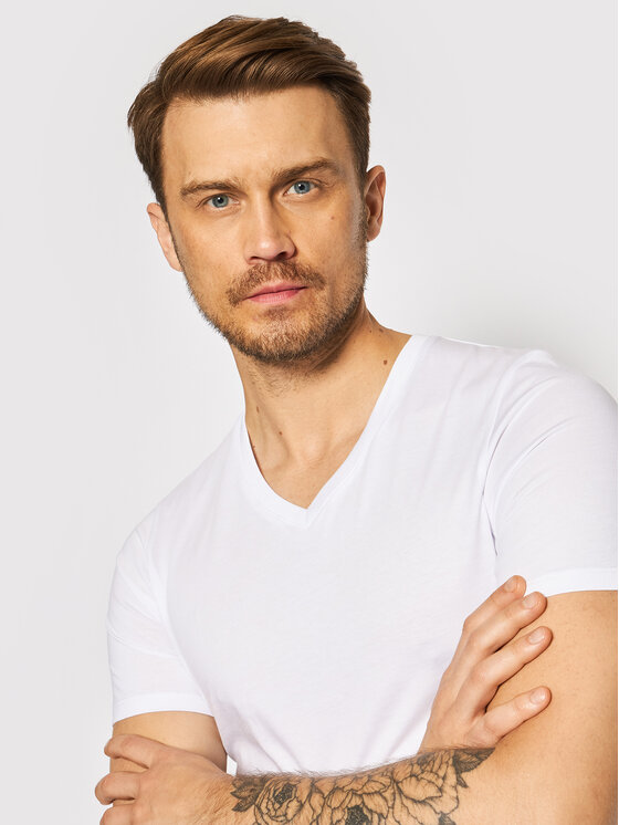 Jack & Jones Jack & Jones Súprava tričiek Basic 12133914 Biela Regular Fit