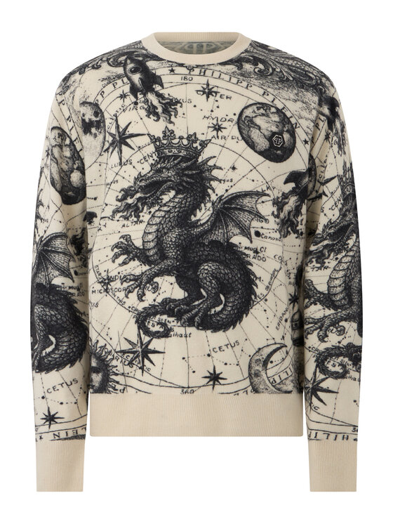 PHILIPP PLEIN PHILIPP PLEIN Svetr 31395 Bílá Regular Fit