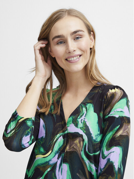 Fransa Fransa Sukienka koszulowa 20612138 Zielony Regular Fit