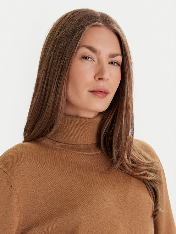 Calvin Klein Calvin Klein Bluză cu gât LV044D371G Maro Regular Fit
