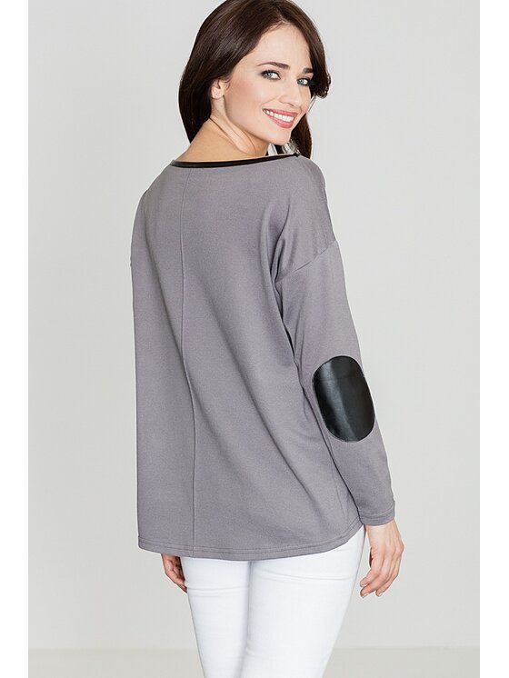 Lenitif Lenitif Sweter K118 Szary Regular Fit