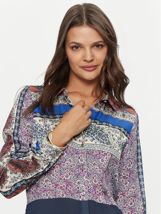 Guess Guess Srajca Georgie W4BH89 WFQM2 Pisana Regular Fit