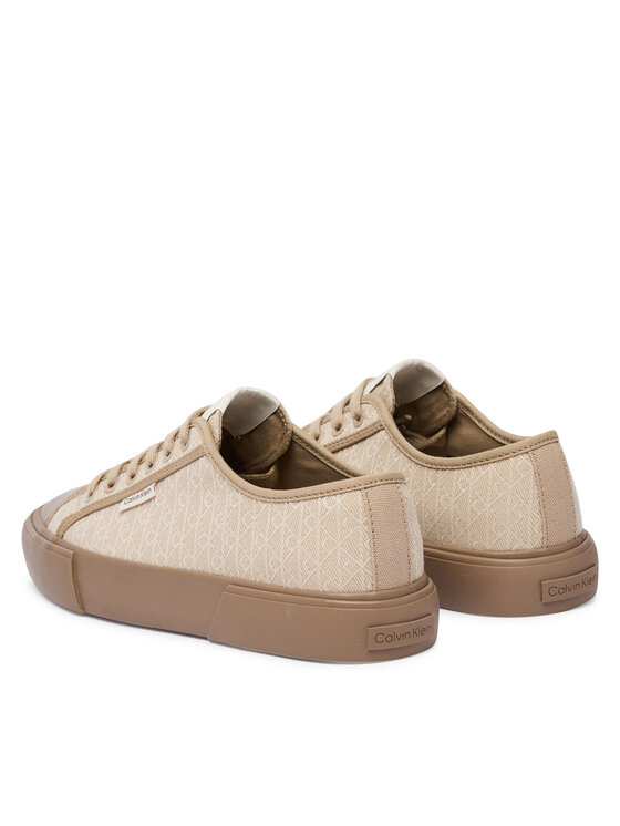 Calvin Klein Calvin Klein Plátenky Vulc Low Laceup Aop Canvas HW0HW03142 Béžová