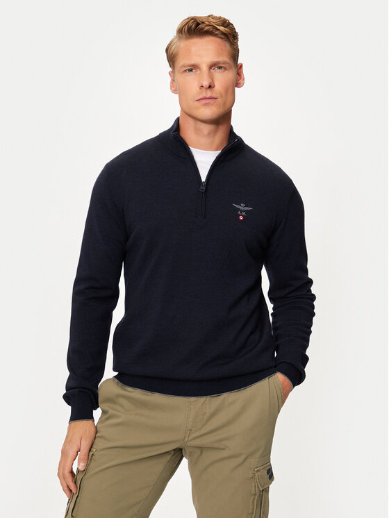 Férfi Sweater Aeronautica Militare, Méret: 3XL, Sötétkék, 242MA1389L415