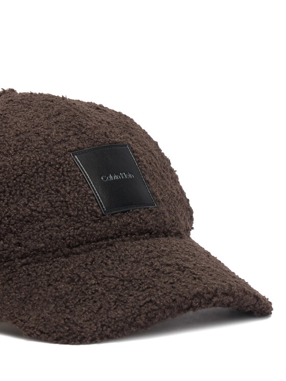 Calvin Klein Calvin Klein Kepurė su snapeliu All-Over Sherpa W/ Patch Cap LV04F5096G Tamsiai ruda