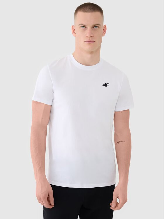 4F 4F T-shirt 4FWMM00TTSHM2256-10S Bianco Regular Fit