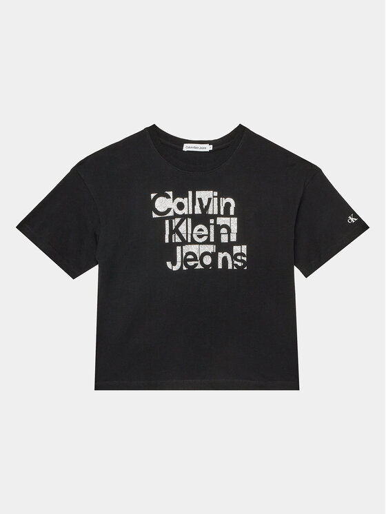 Calvin Klein Jeans Calvin Klein Jeans T-shirt Metallic IG0IG02340 Crna Regular Fit