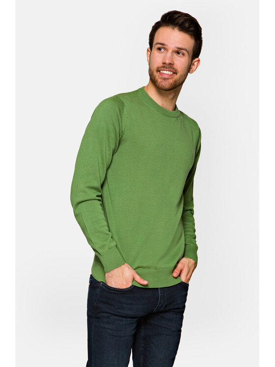Lancerto Lancerto Sweter Keegan Zielony Regular Fit