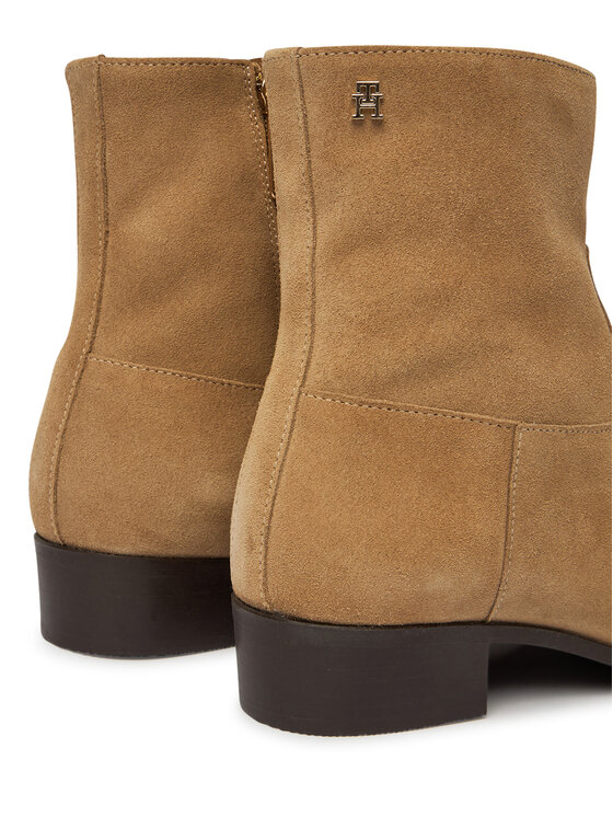 Tommy Hilfiger Tommy Hilfiger Čizme Suede Ankle Boot W Zip FW0FW09922 Bež
