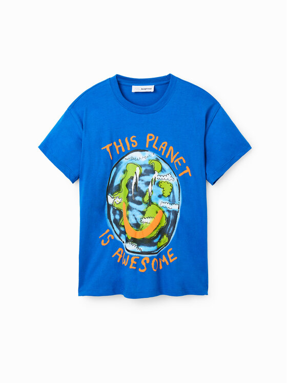 Desigual Desigual T-shirt 23SBTK09 Plava Regular Fit