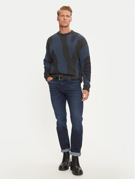 Mustang Mustang Pullover Elwood 1015473 Dunkelblau Regular Fit