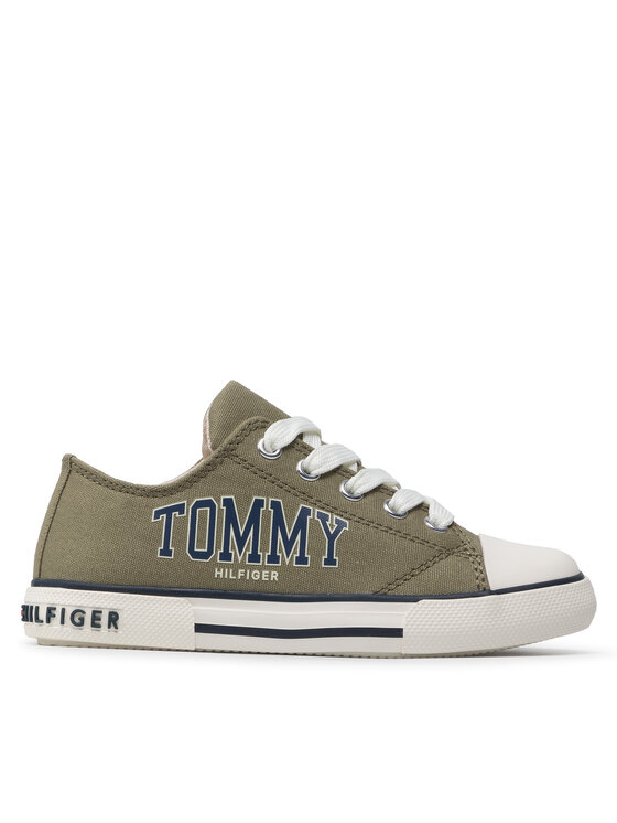 Teniși Tommy Hilfiger Low Cut Lace-Up Sneaker T3X4-32208-1352 M Military Green 414
