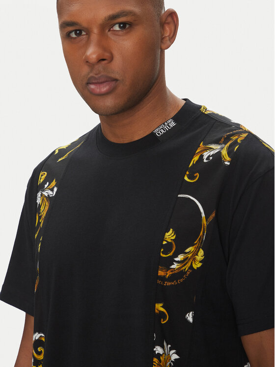 Versace Jeans Couture Versace Jeans Couture Tričko 78GAH615 Čierna Regular Fit