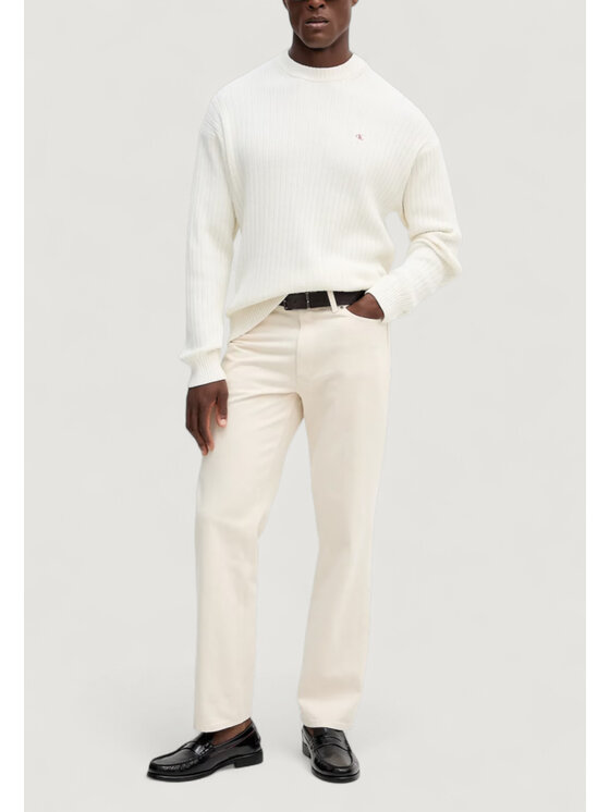 Calvin Klein Jeans Calvin Klein Jeans Maglione LS VERTICAL TEXTURE Bianco Casual Fit
