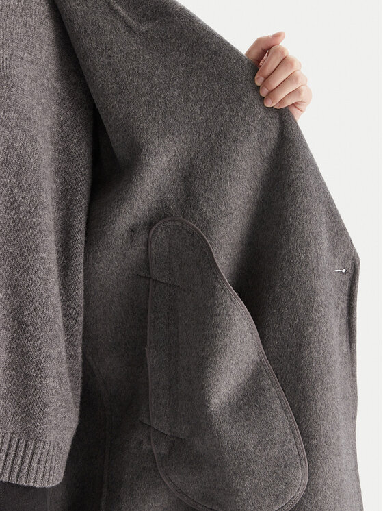ViCOLO ViCOLO Vlněný kabát TF0050 Šedá Regular Fit
