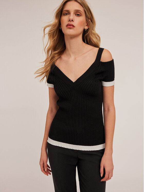Motivi Motivi Kardigan M355W003497N0Z3 Czarny Slim Fit