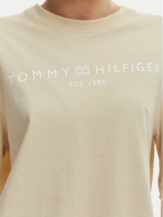 Tommy Hilfiger Tommy Hilfiger T-Shirt WW0WW47811 Béžová Relaxed Fit
