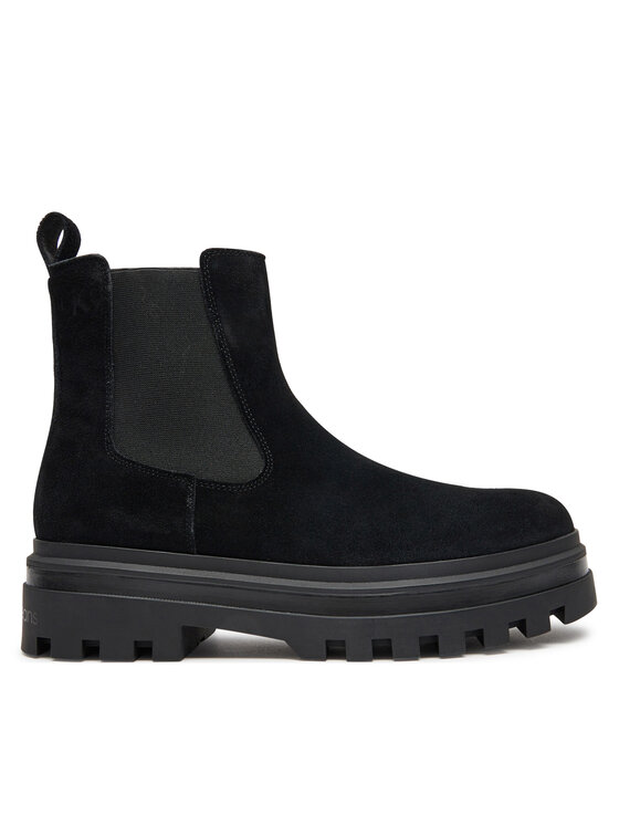 Calvin Klein Jeans Členková obuv s elastickým prvkom Lugged Chelsea Boot Hr Su YM0YM01067 Čierna