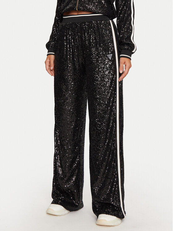 Guess Guess Панталони тип палацо V4BB16 KCI90 Черен Regular Fit