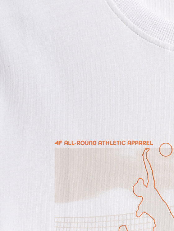 4F 4F T-Shirt BEACHWEAR Biały Regular Fit
