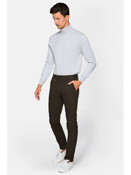 Lancerto Lancerto Spodnie materiałowe Madrid Zielony Regular Fit