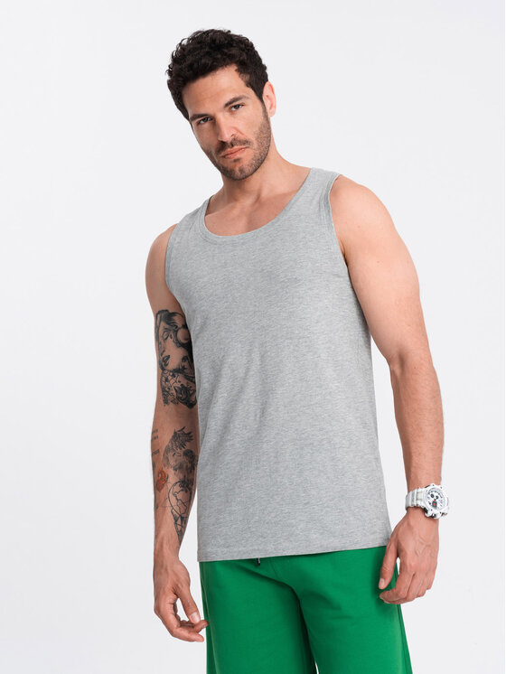 Ombre Ombre Tank top OM-TSBT-0192 Šedá Regular Fit
