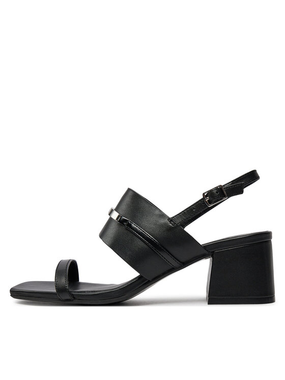 Calvin Klein Calvin Klein Sandały Heel Sandal 45 Met Bar Lth HW0HW02056 Czarny