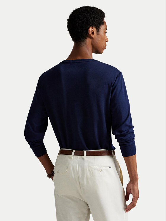 Polo Ralph Lauren Polo Ralph Lauren Marškinėliai ilgomis rankovėmis 710760121 Tamsiai mėlyna Slim Fit